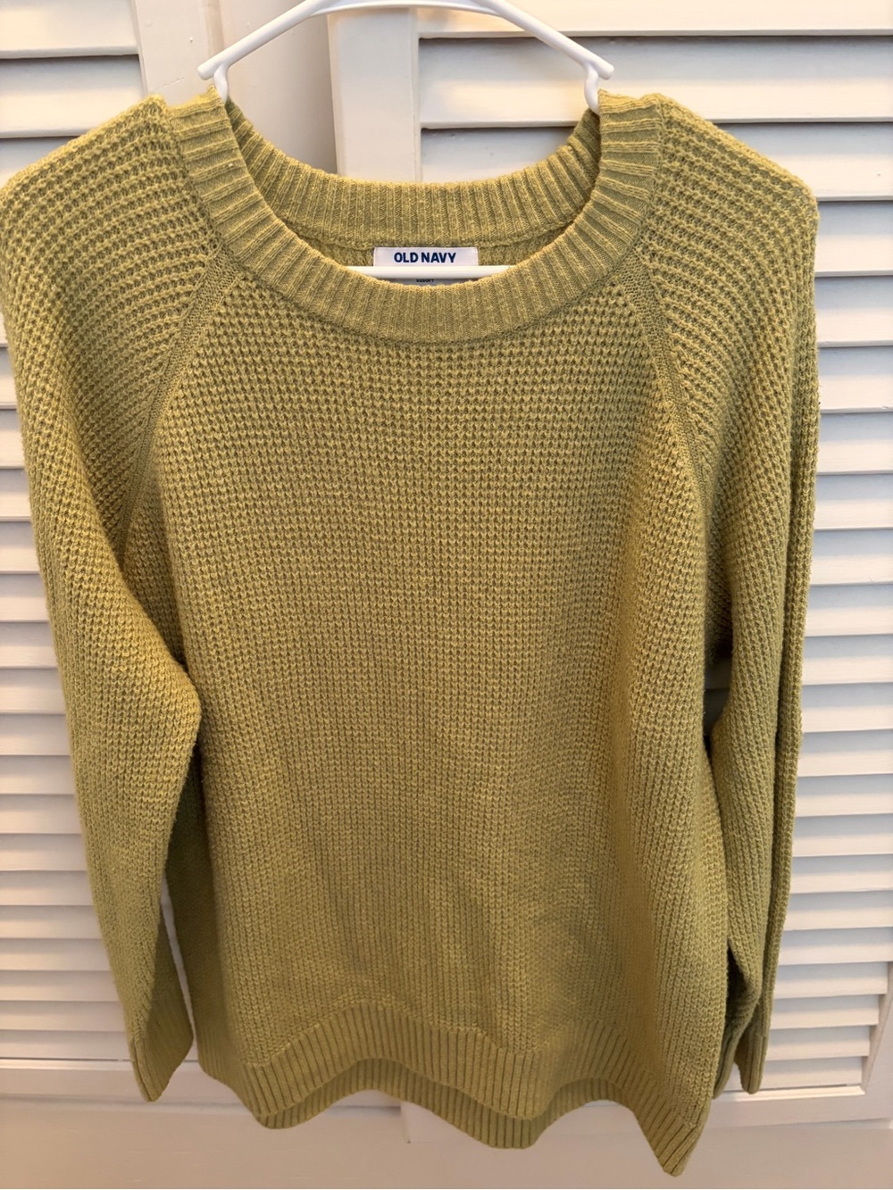Old Navy Olive Crewneck Sweater - Light Olive Green Knit Size L